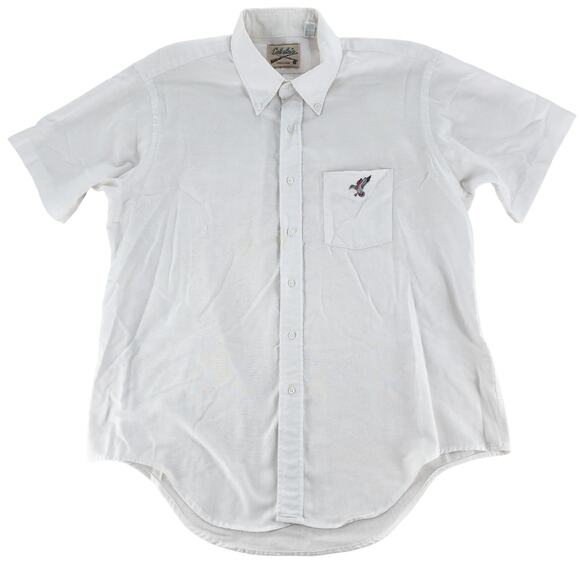 Cabela's Men’s Short Sleeve Button Down Shirt  White XL Duck Pocket RN 56835 - Picture 1 of 16